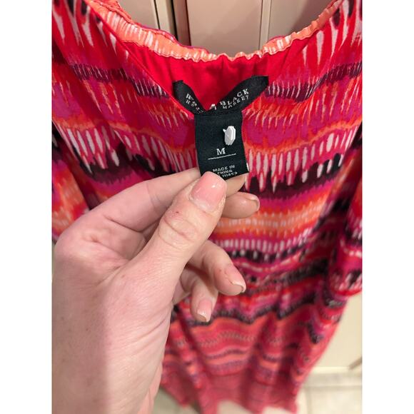 White House Black Market Women's Maxi Dress M 6-12 Red Pink WHBM Dress - Picture 4 of 5